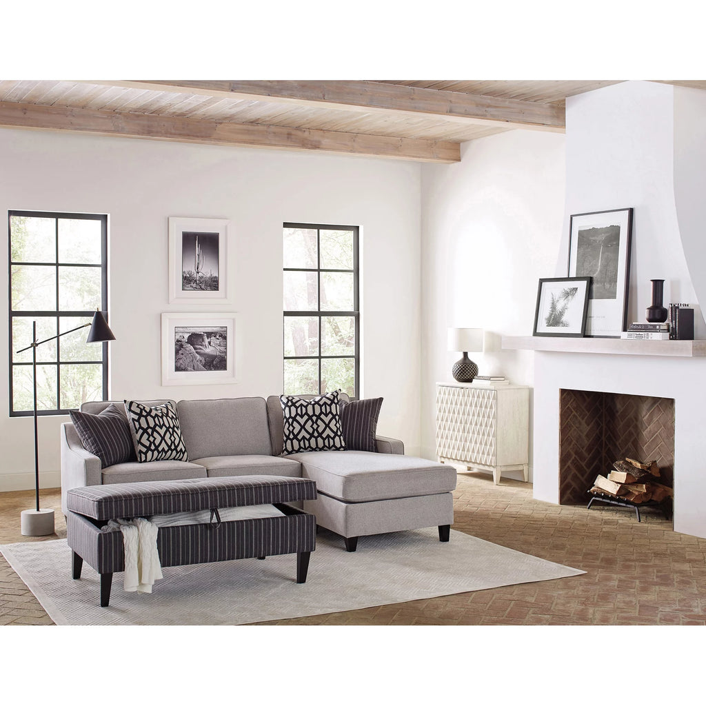 Rectangular Upholstered Storage Ottoman Black and White F4340