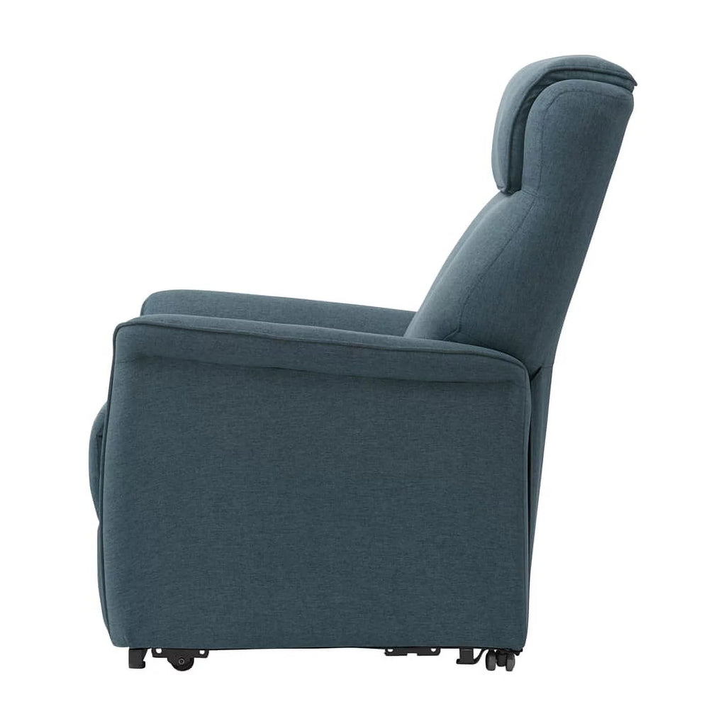 Blue Fabric Power Lift Recliner U5335