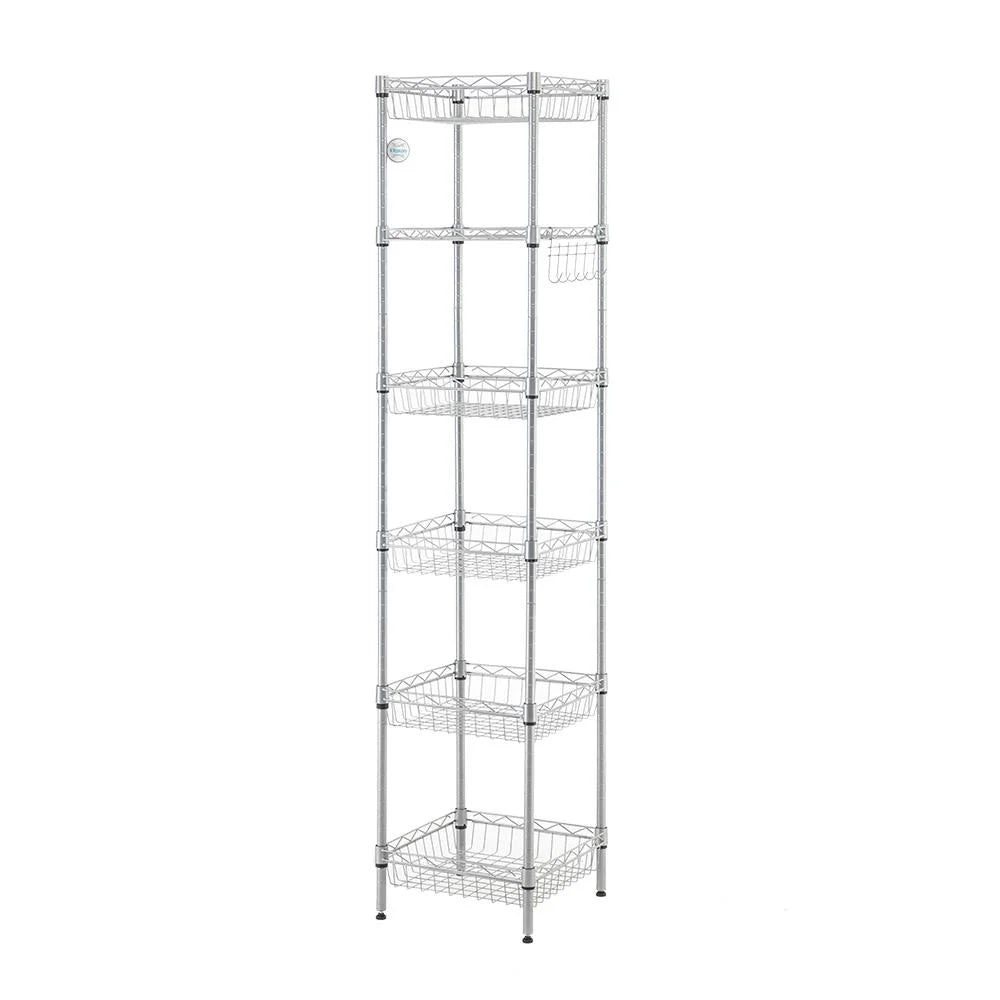 6 Tier Wire Storage Shelving Rack 265lbs Capacity K779
