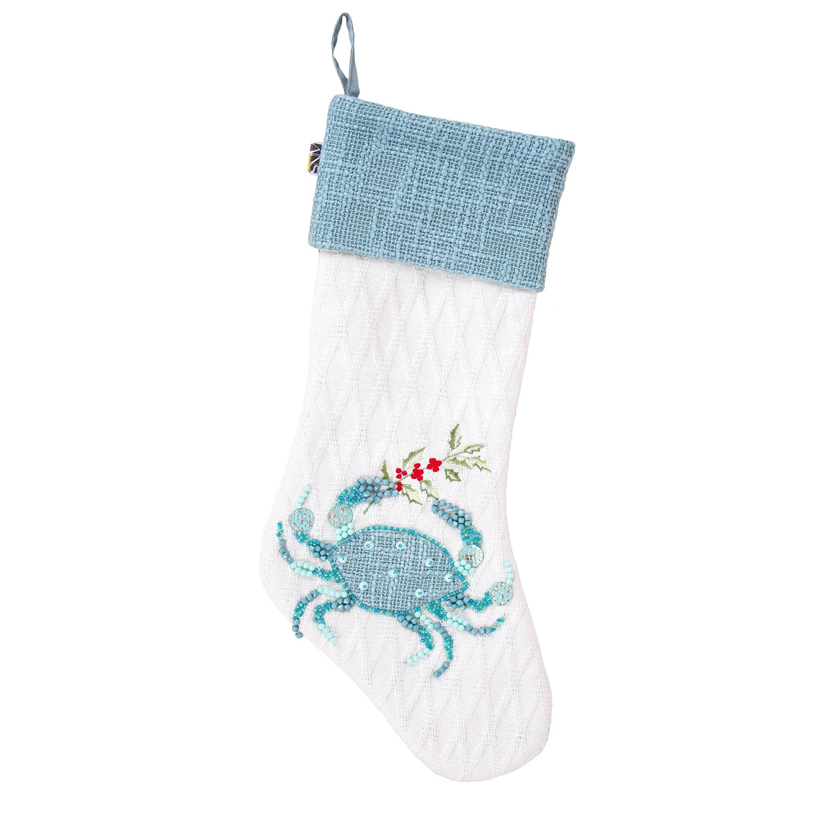 20” Embroidered Blue Crab Stocking T6885