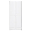 White Free Standing Bathroom Floor Cabinet with Double Doors and Adjustable Shelf W3536